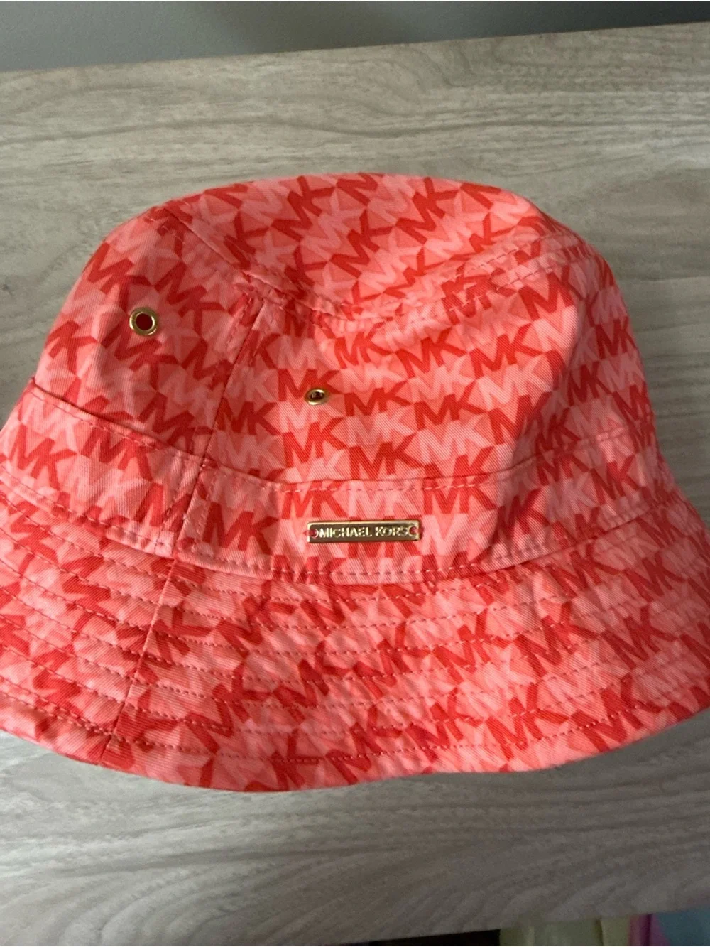 Michael Kors Kids Red MK Monogram Bucket Hat